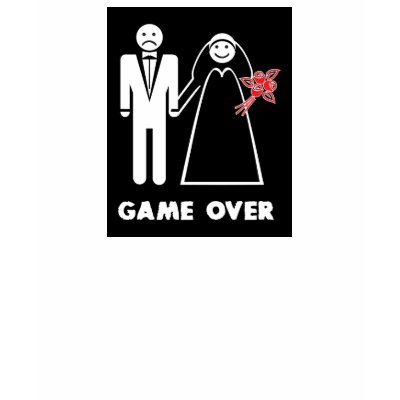 Woman Bride' s Honeymoon Wedding GAME OVER T-Shirt