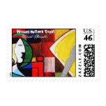 "Woman Butters Toast" Postage Stamps