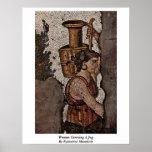 Woman Carrying A Jug By Byzantine Mosaicist Posters