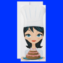 Woman chef Birthday cake Customized Rack Card