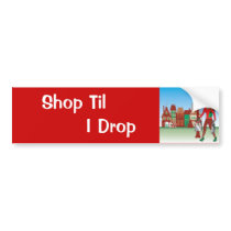 Woman Christmas shopping with bags dressed fashion Bumper Sticker