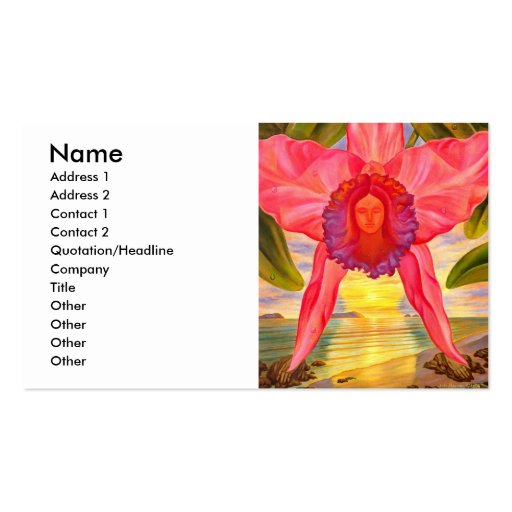 Woman Clothed In Sunset - Business card