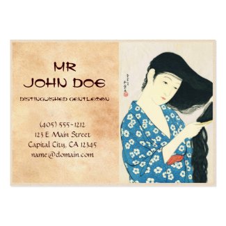 Woman Combing Her Hair Hashiguchi Goyo Business Card