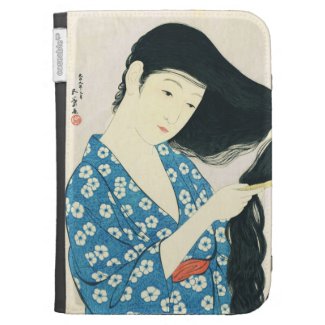 Woman Combing Her Hair Hashiguchi Goyo Kindle Cases