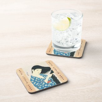 Woman Combing Her Hair Hashiguchi Goyo Beverage Coaster