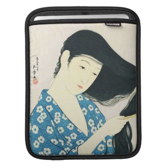 Woman Combing Her Hair Hashiguchi Goyo iPad Sleeve