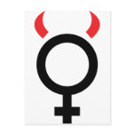 woman devil icon post card