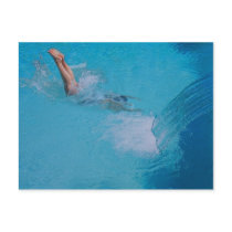 woman diving postcards