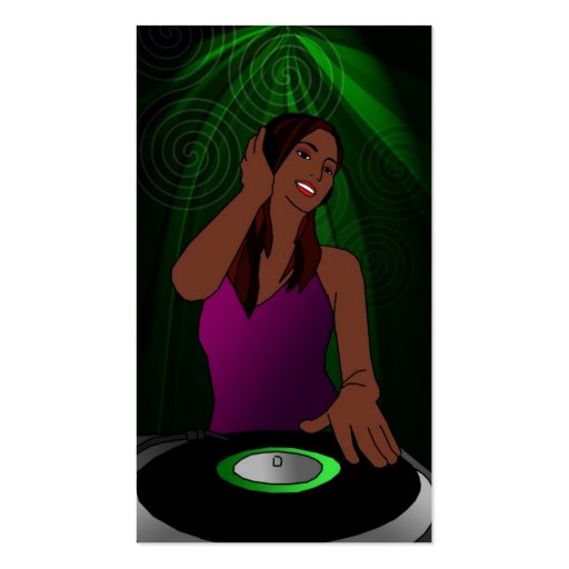 Woman DJ business cards (front side)