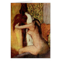 Woman Drying Her Neck Cards