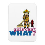 Woman Firefighter Rectangle Magnets
