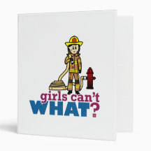 Woman Firefighter Vinyl Binders