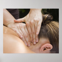 Woman getting spa treatment posters