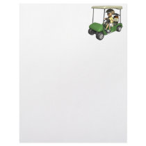 Woman Golfer Cart Customized Letterhead