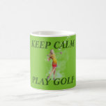 WOMAN GOLFER COFFEE MUG