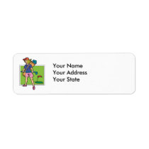 woman golfer graphic labels