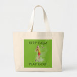 WOMAN GOLFER LARGE TOTE BAG