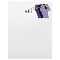 Woman Golfer Letterhead Design