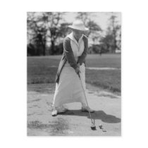 Woman Golfing, Vintage 1910s Postcard - Postcard