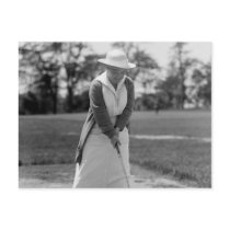 Woman Golfing, Vintage 1910s Postcard