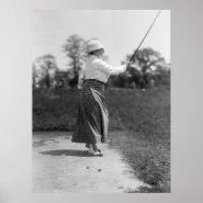 Woman Golfing Vintage Fashion, 1910s Print