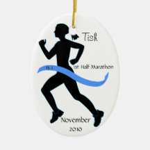 Woman Half Marathon Runner Ornament