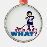Woman Hockey Player Christmas Tree Ornaments