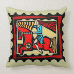 Woman & Horse  Design Pillow