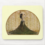 Woman in a Peacock Skirt Mouse Pads