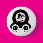 Woman in Blue in Cartoon Car Pins
