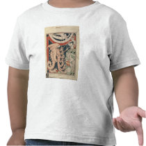 Woman in cloud above five men fighting tshirts