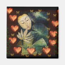 Woman In Dream Fridge Magnets