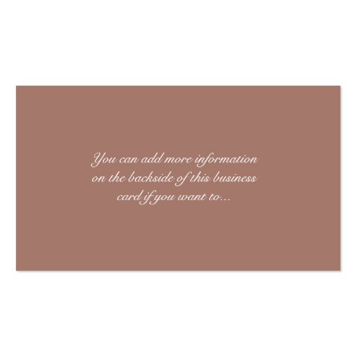 Woman in Fur Like Fabric Business Cards (back side)