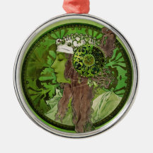 Woman in Green - LAUREL Christmas Tree Ornaments