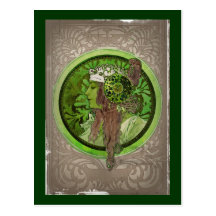 Woman in Green - LAUREL Post Cards