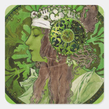 Woman in Green - LAUREL Square Sticker
