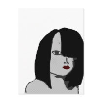 Woman in Halftone postcards by CannibalCouture Woman in Halftone postcards