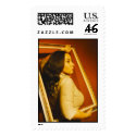 Woman in picture frame postage