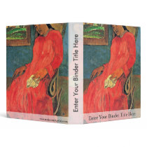 Woman In Red Dress By Paul Gauguin (Best Quality) Vinyl Binders