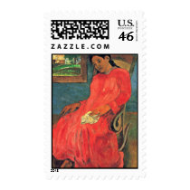 Woman In Red Dress By Paul Gauguin (Best Quality) Postage