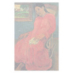 Woman In Red Dress By Paul Gauguin (Best Quality) Custom Stationery