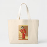 Woman in Red Kimono Tote Bag