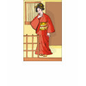 Woman in Red Kimono t-shirts by japaneseartmall Woman in Red Kimono t-shirts