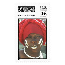 Woman in Red postage by jackywack Woman in Red postage
