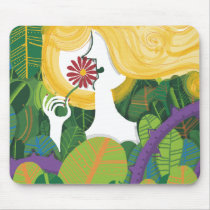 Woman in the garden mousepads
