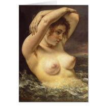 Woman in the Waves Greeting Card