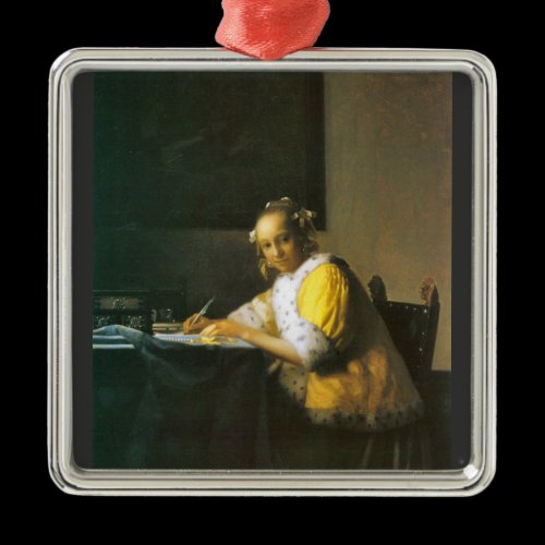 Woman in yellow by Johannes Vermeer Christmas Tree Ornament