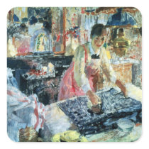 Woman Ironing, 1912 Square Stickers