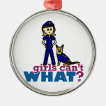 Woman K-9 Police Officer Christmas Ornaments