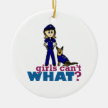 Woman K-9 Police Officer Christmas Ornaments
